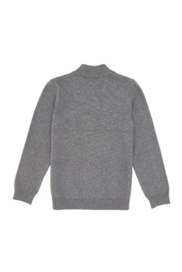 Детский кардиган для мальчиков из трикотажа U.S. Polo Assn., Gray Melange — фото 4