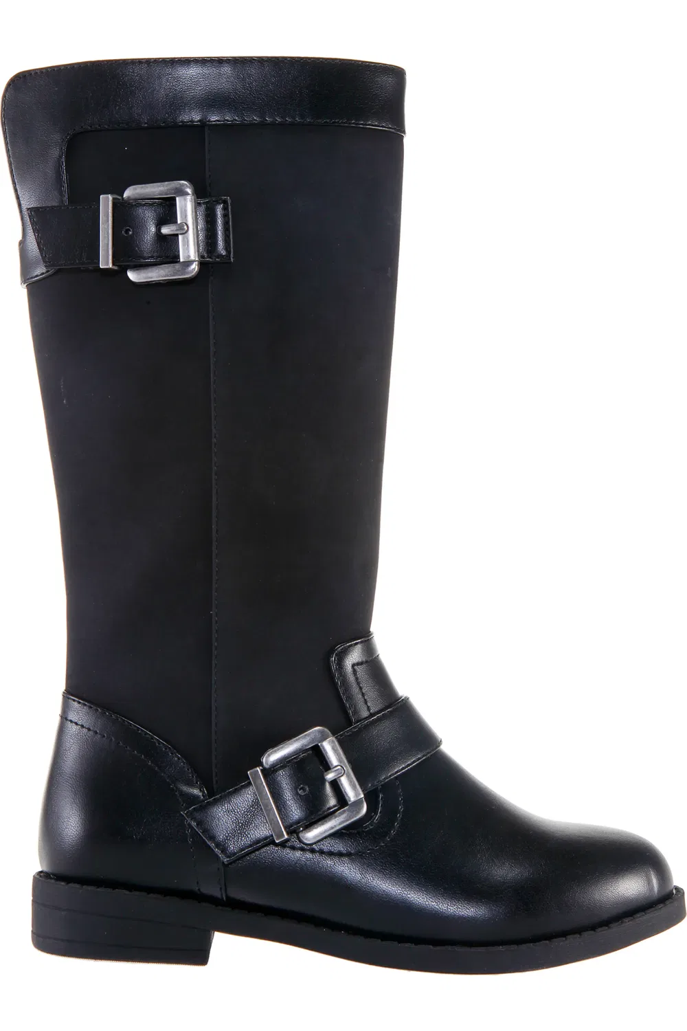 Детские ботинки riding boots с декоративными пряжками Tanjela Nina, Black Suede Smooth — фото 3
