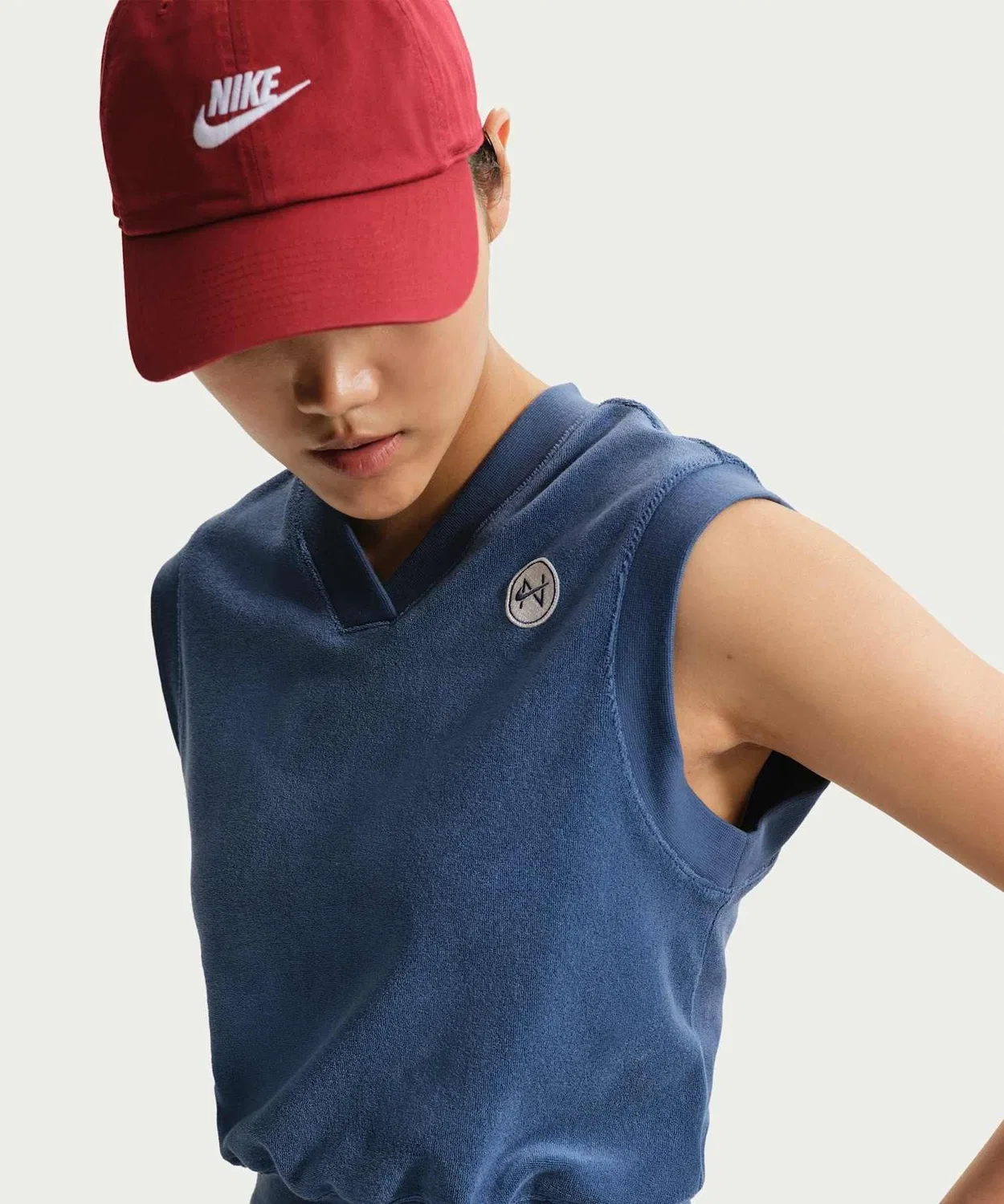 Женская майка без рукавов Nike Sportswear Chill Terry, Mystic Navy — фото 4