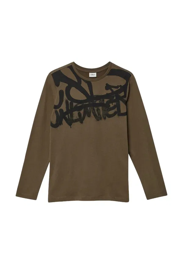 Футболка с принтом Long sleeved top S.Oliver, коричневый
