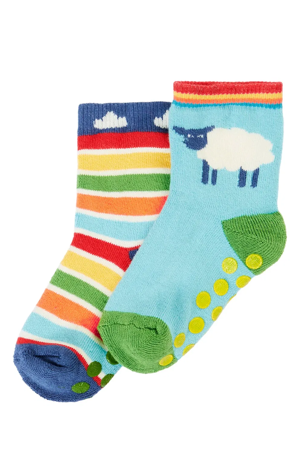Носки с нескользящей подошвой, комплект из 2 пар, Frugi, Multi