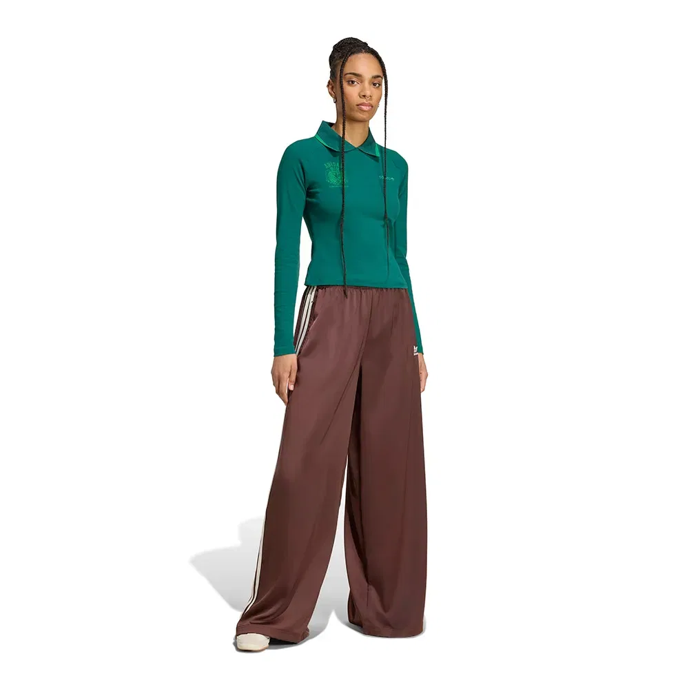 Брюки Adicolor Satin Wide Leg Adidas Originals, коричневый — фото 4