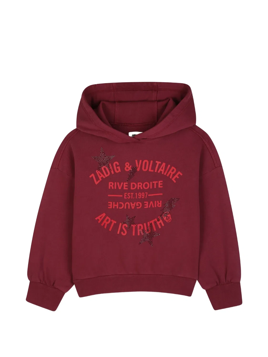 Худи с логотипом и стразами, красное Zadig&Voltaire, красный
