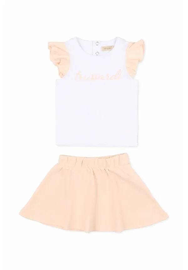 Комплект юбка A-line с принтом Tru Trussardi Junior, White, белый