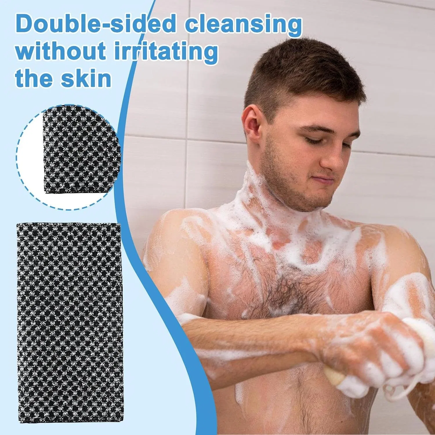 Мочалка для тела Loofah Towel, Grid, 25x25 см Generisch — фото 3