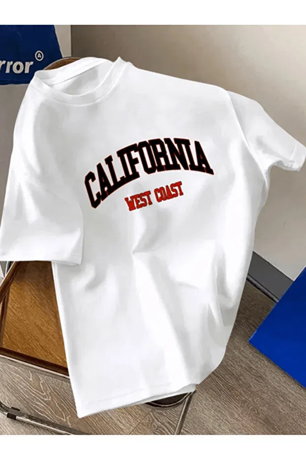Детская футболка с принтом California West Coast Printed Premium Regular T-Shirt Gencerco, White