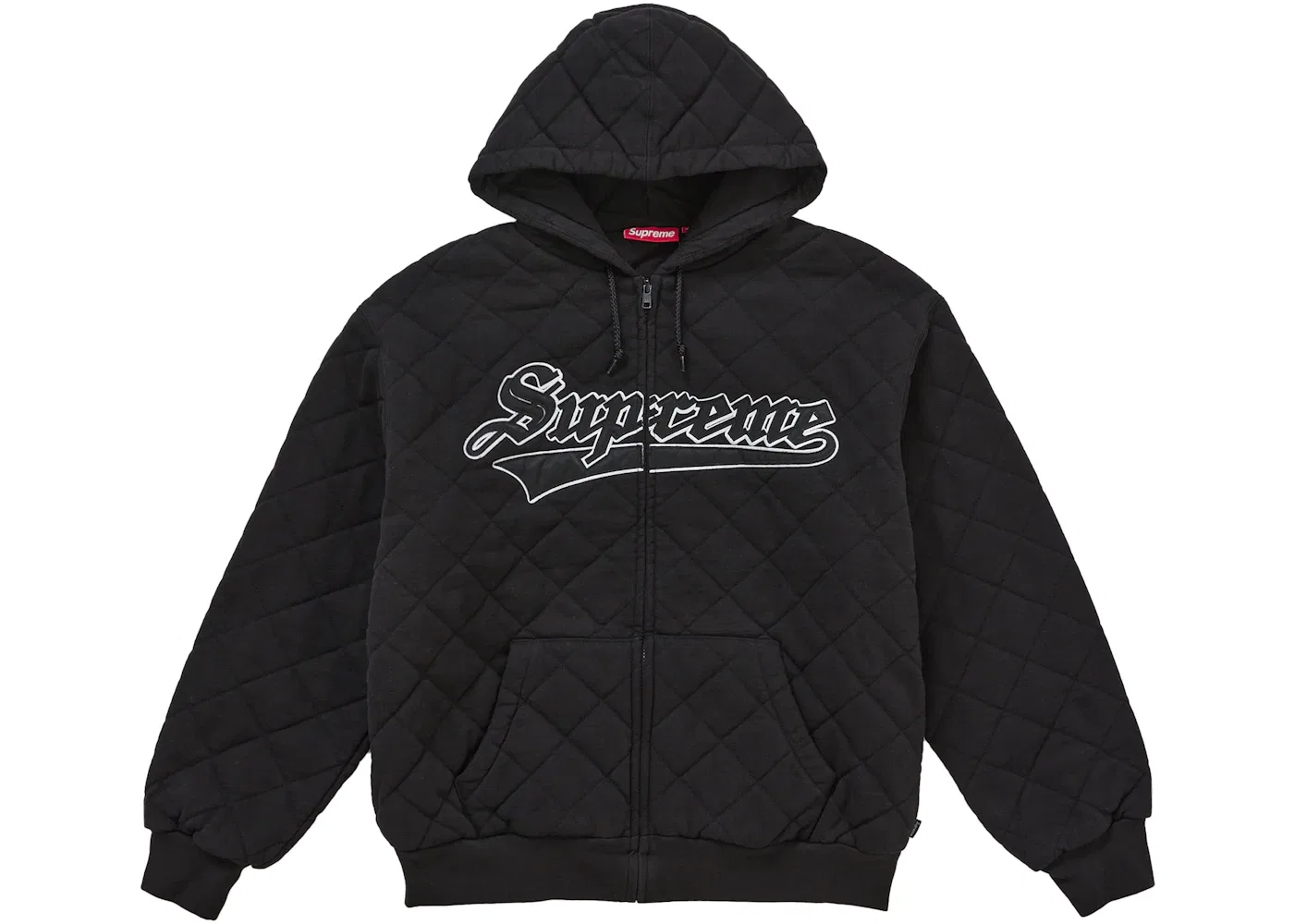 Мужской стеганый худи на молнии с капюшоном Sweatshirt Supreme, Black