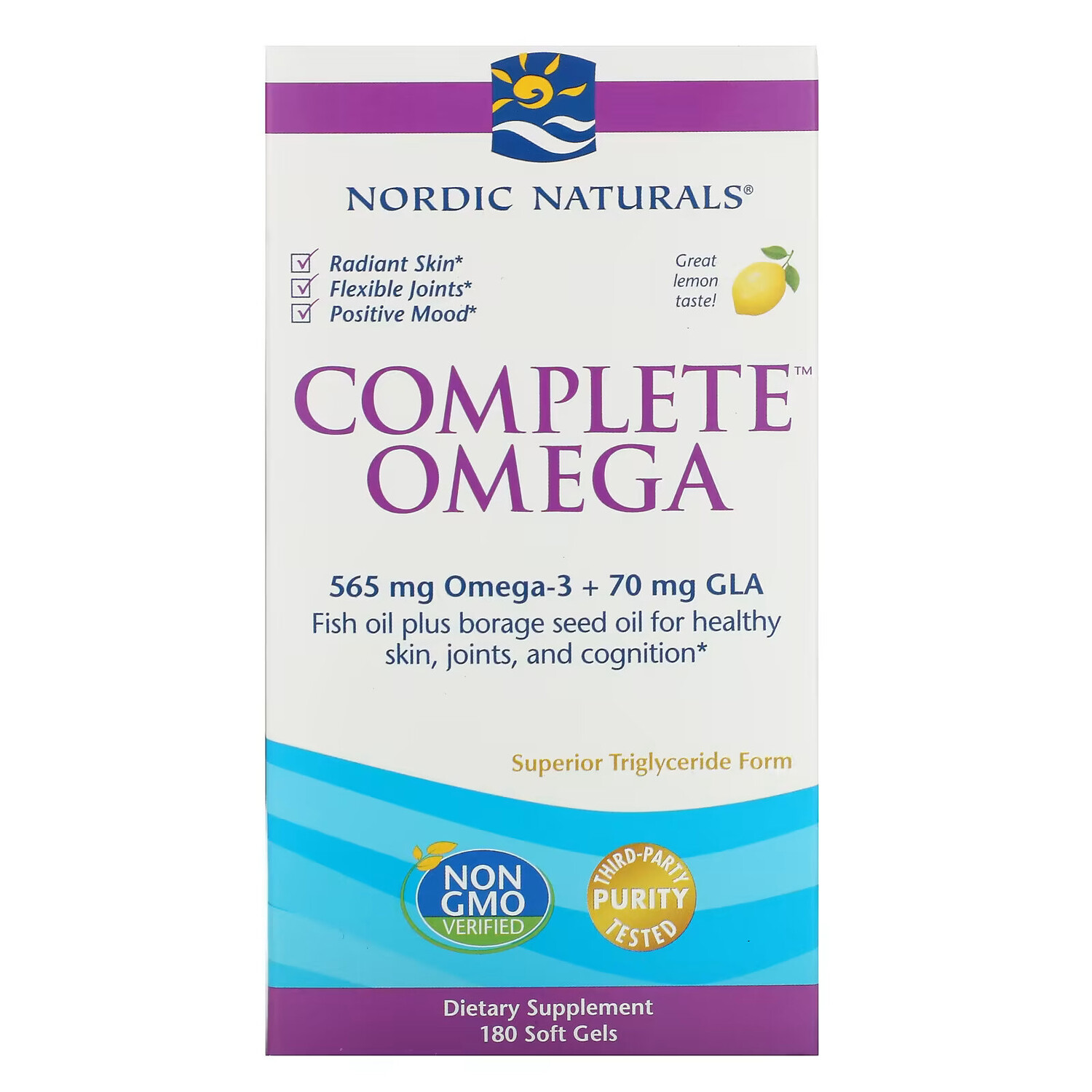 

Nordic Naturals, Complete Omega, лимонный вкус, 1000 мг, 180 гелевых капсул
