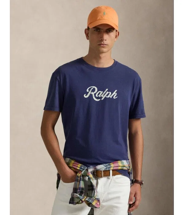 Мужская футболка хлопковая с коротким рукавом Polo Ralph Lauren, Blu Marino