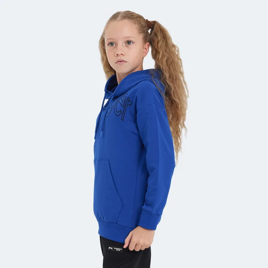 Детский свитшот с капюшоном и карманом Letto Slazenger, Серо-бежевый — фото 3