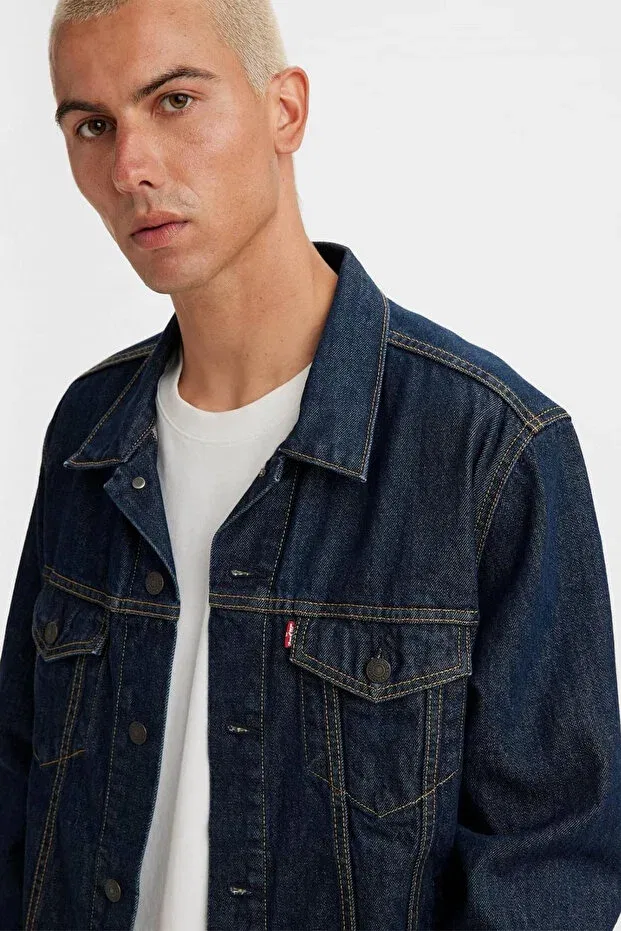 Мужское джинсовое пальто с длинным рукавом Levi's, Medium Indigo — фото 2