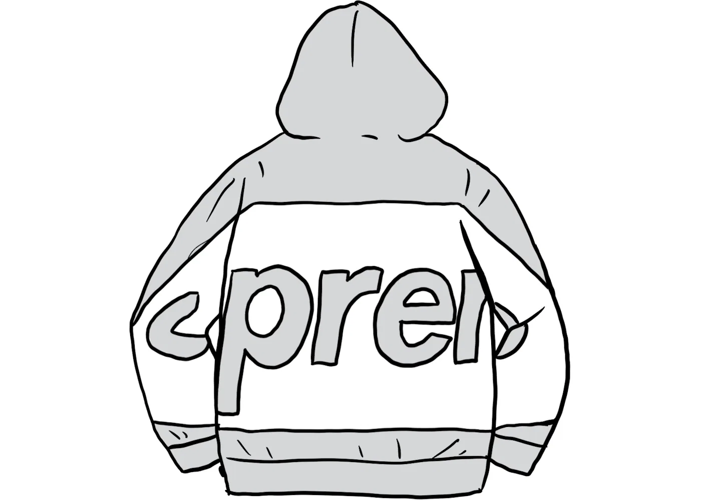 Мужской худи с принтом Hooded Sweatshirt Supreme, Heather Grey