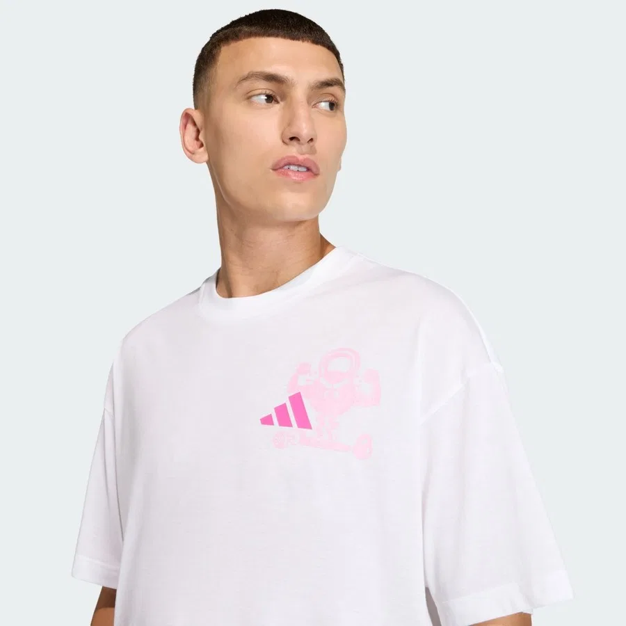 Футболка с графическим принтом Performance ClimaCool Fun Training adidas, Белый — фото 4