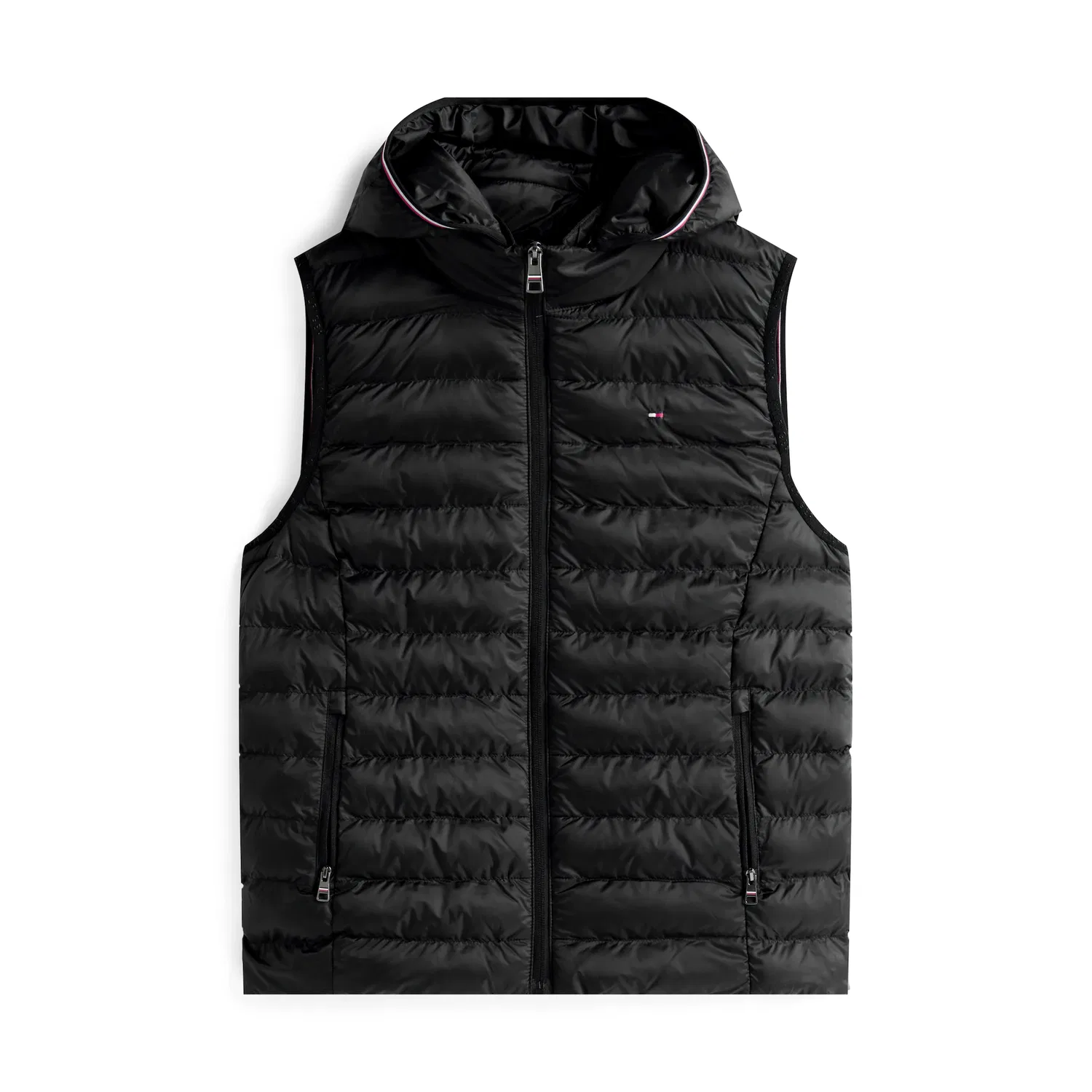 Женская стеганая жилетка с капюшоном Tommy Hilfiger, Black — фото 4