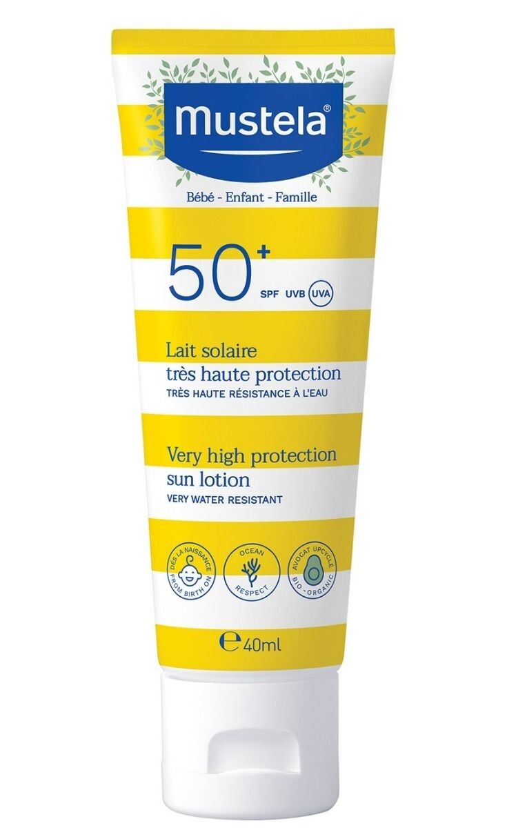 

Mustela Sun SPF50+ защитное молочко для детей, 40 ml