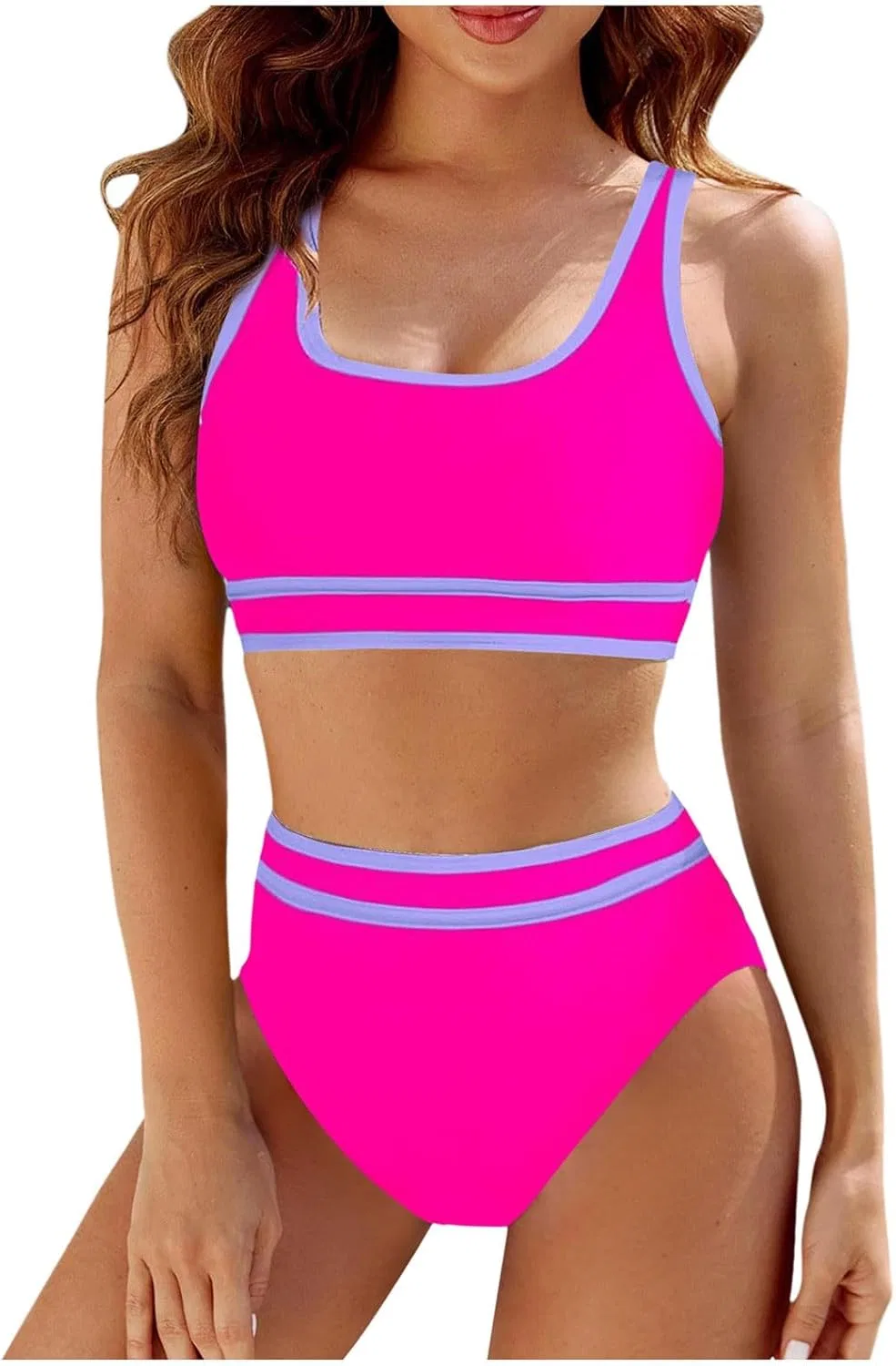 Женский бикини-комплект с эффектом push-up Generic, Hot Pink