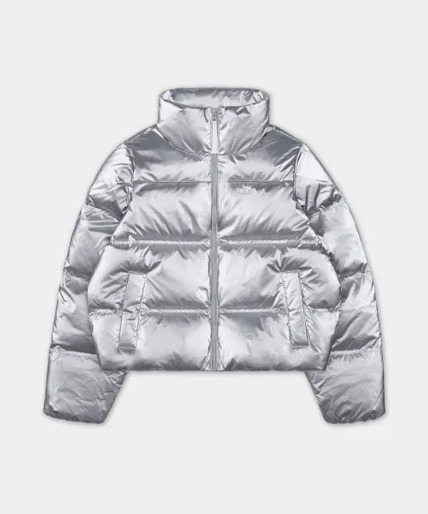 Куртка пуховая короткая, Adidas, серебристый
