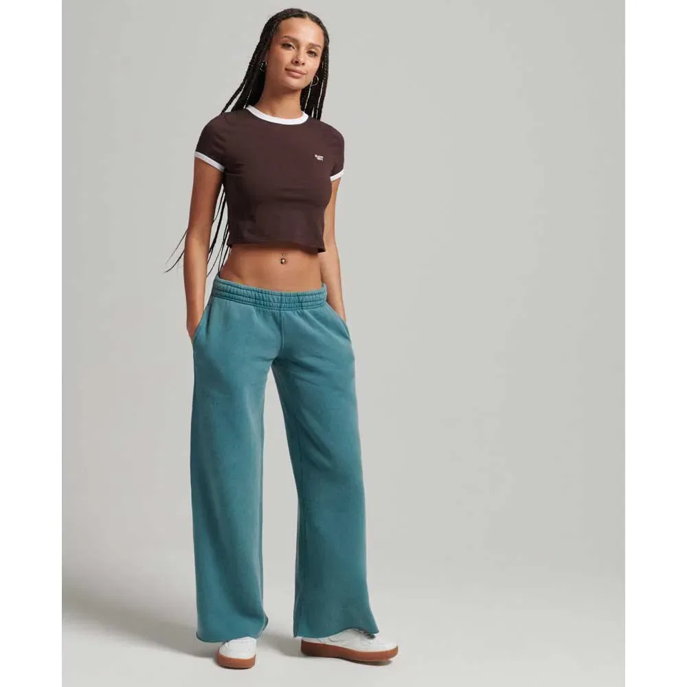 Футболка с коротким рукавом Vintage Ringer Crop Superdry, коричневый — фото 3