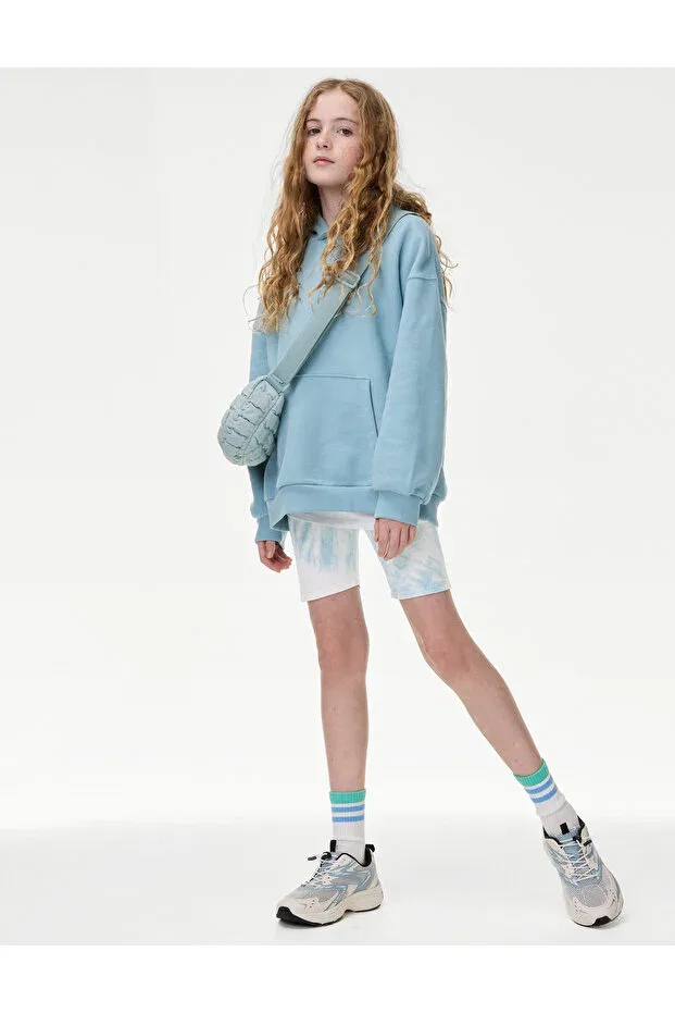 Детские шорты для девочек с принтом Ombre Cycling Shorts Marks & Spencer, Light Blue — фото 2