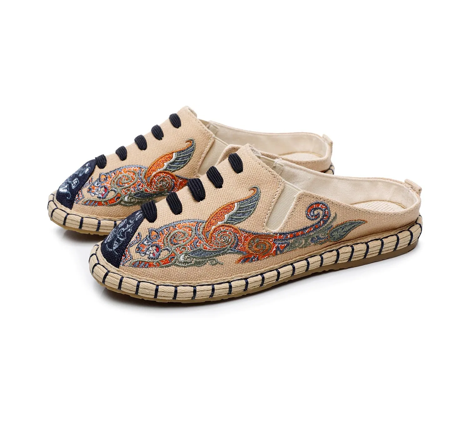 Детские туфли с вышивкой Old Beijing Chinese Cloth Shoes GHAKKE, Beige 01