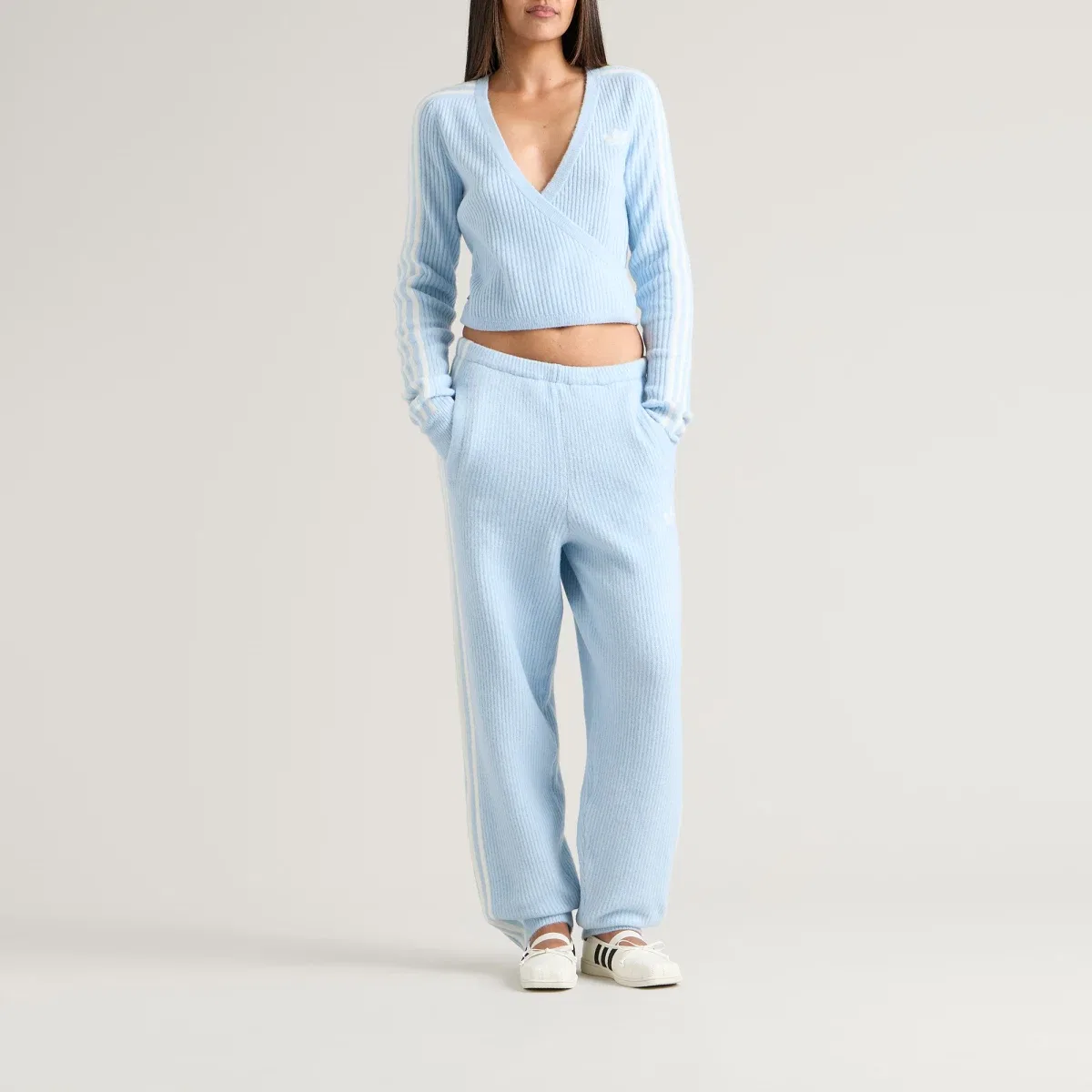 Кардиган-обертка с V-образным вырезом X JENNIE Adidas, Wonder Blue — фото 4