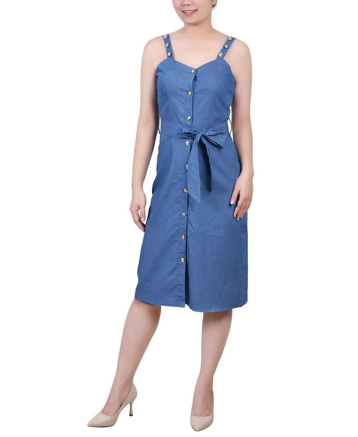 

Сарафан из шамбре с вырезом сердечком petite NY Collection, мульти