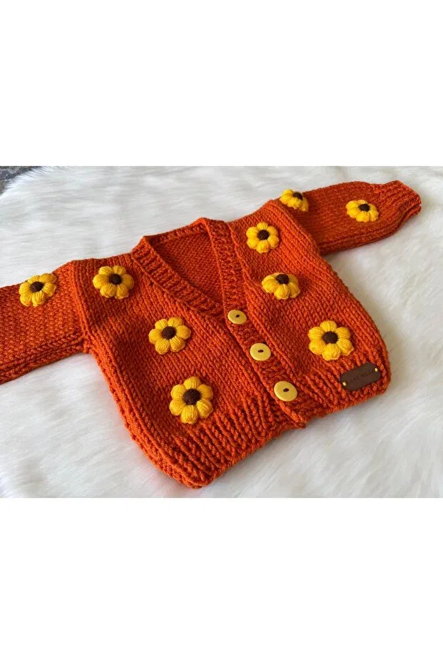 Детский кардиган с принтом Floral Crop Cardigan Home, Orange
