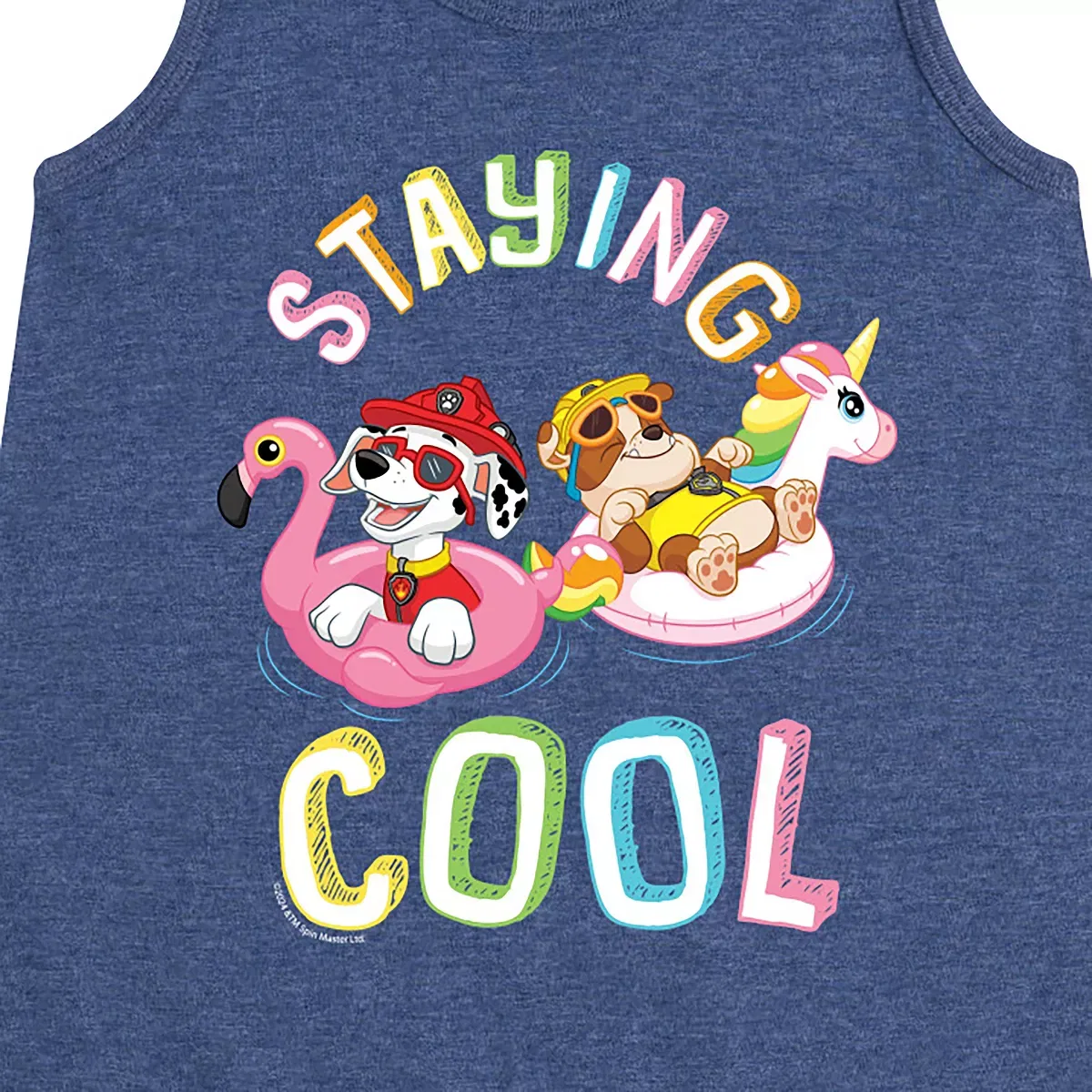 Детское платье-трапеция без рукавов с принтом Paw Patrol PAW Patrol, Heather Navy — фото 2