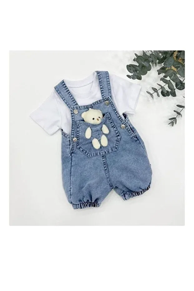 Детский комбинезон джинсовый с медвежонком Güneş Kids, Blue