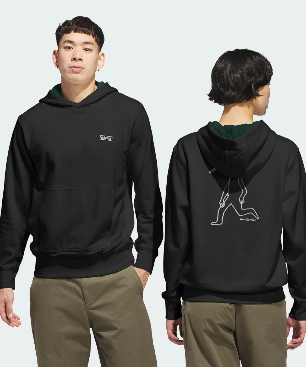 Мужская худи с принтом Skate Head Adidas Originals, Black