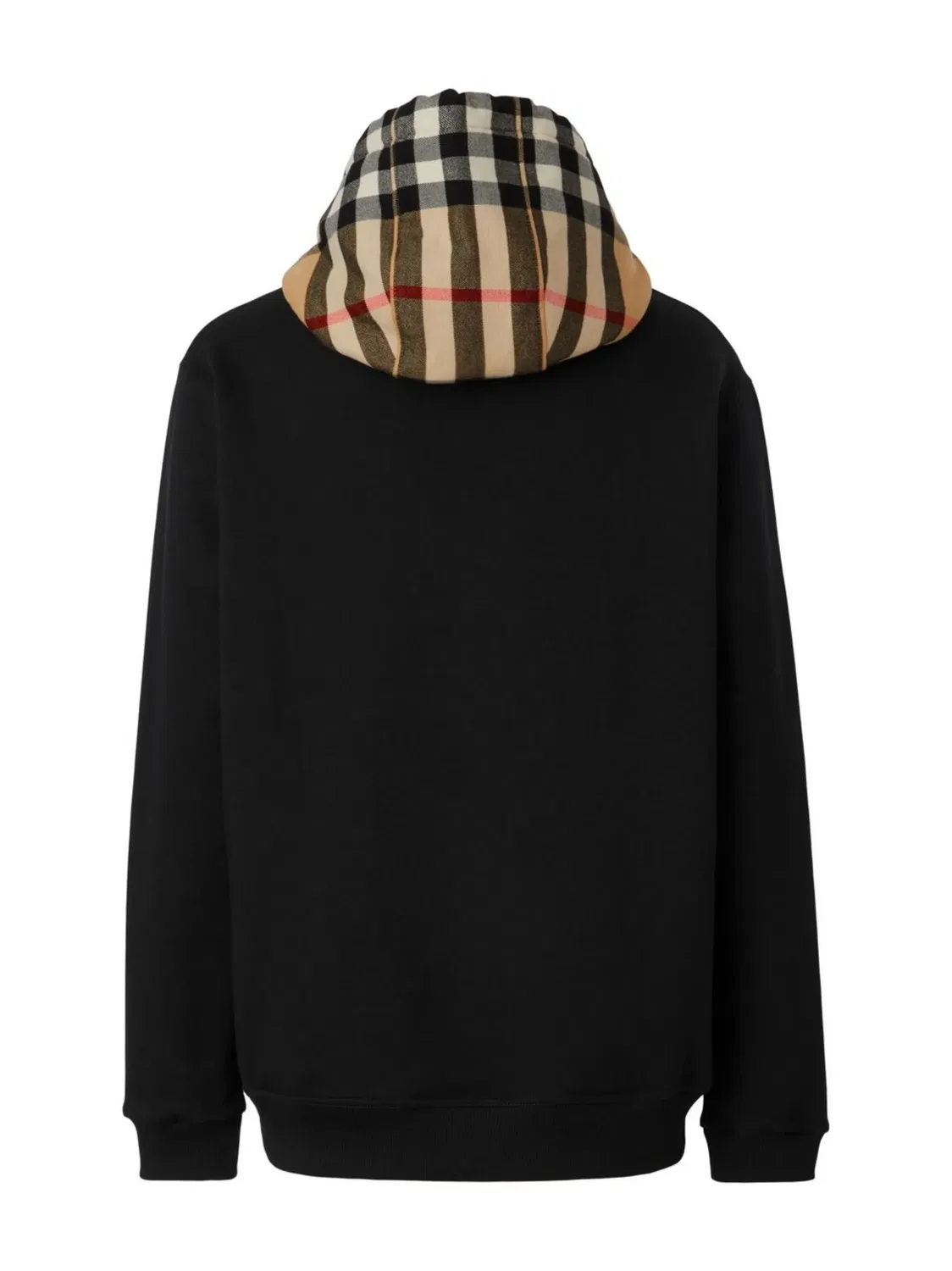 Худи Check‑Hood хлопковое Burberry, черный — фото 3