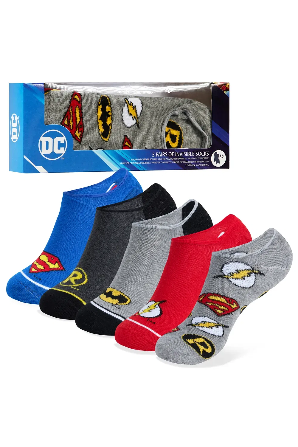 Носки детские Invisible 5 пар DC Comics, мультиколор