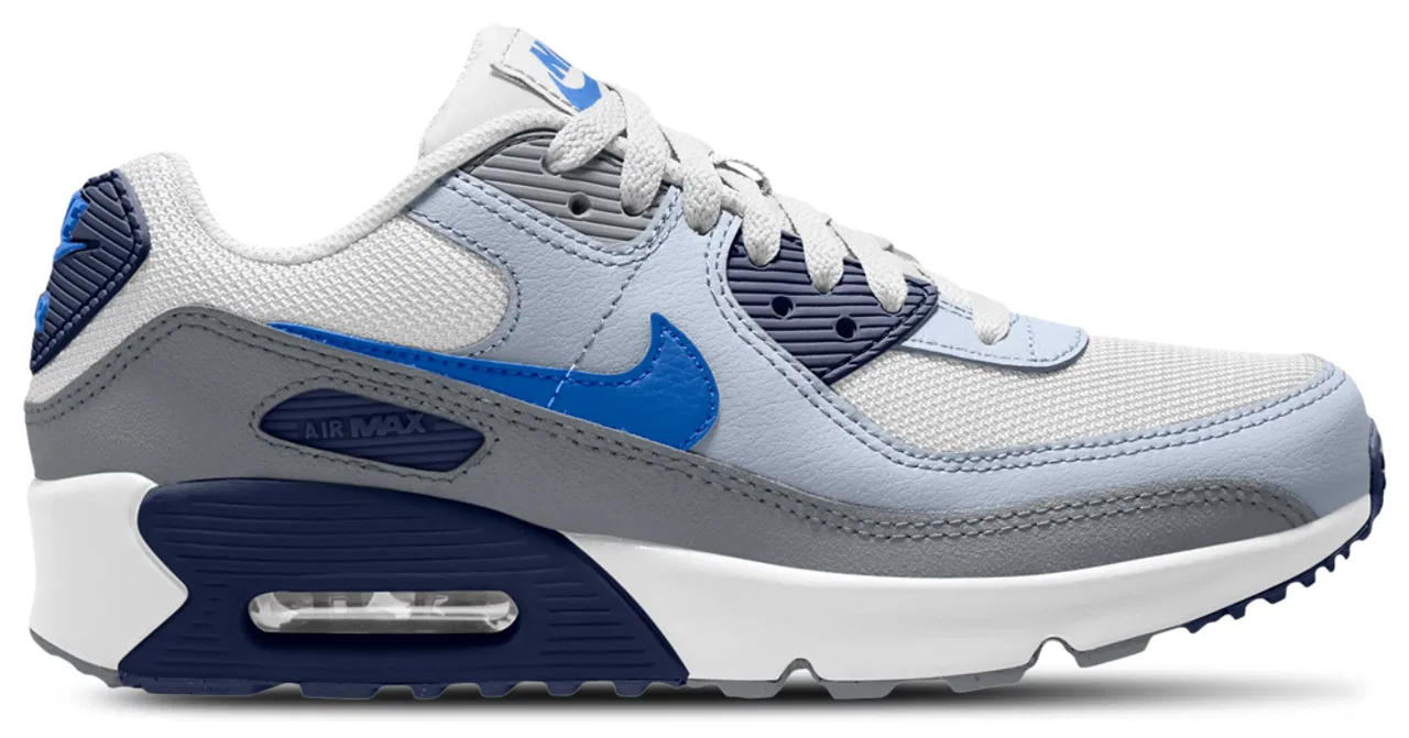 Кроссовки для мальчиков Air Max 90 Mesh Nike, цвет White/Blue Crystal/Midnight Navy