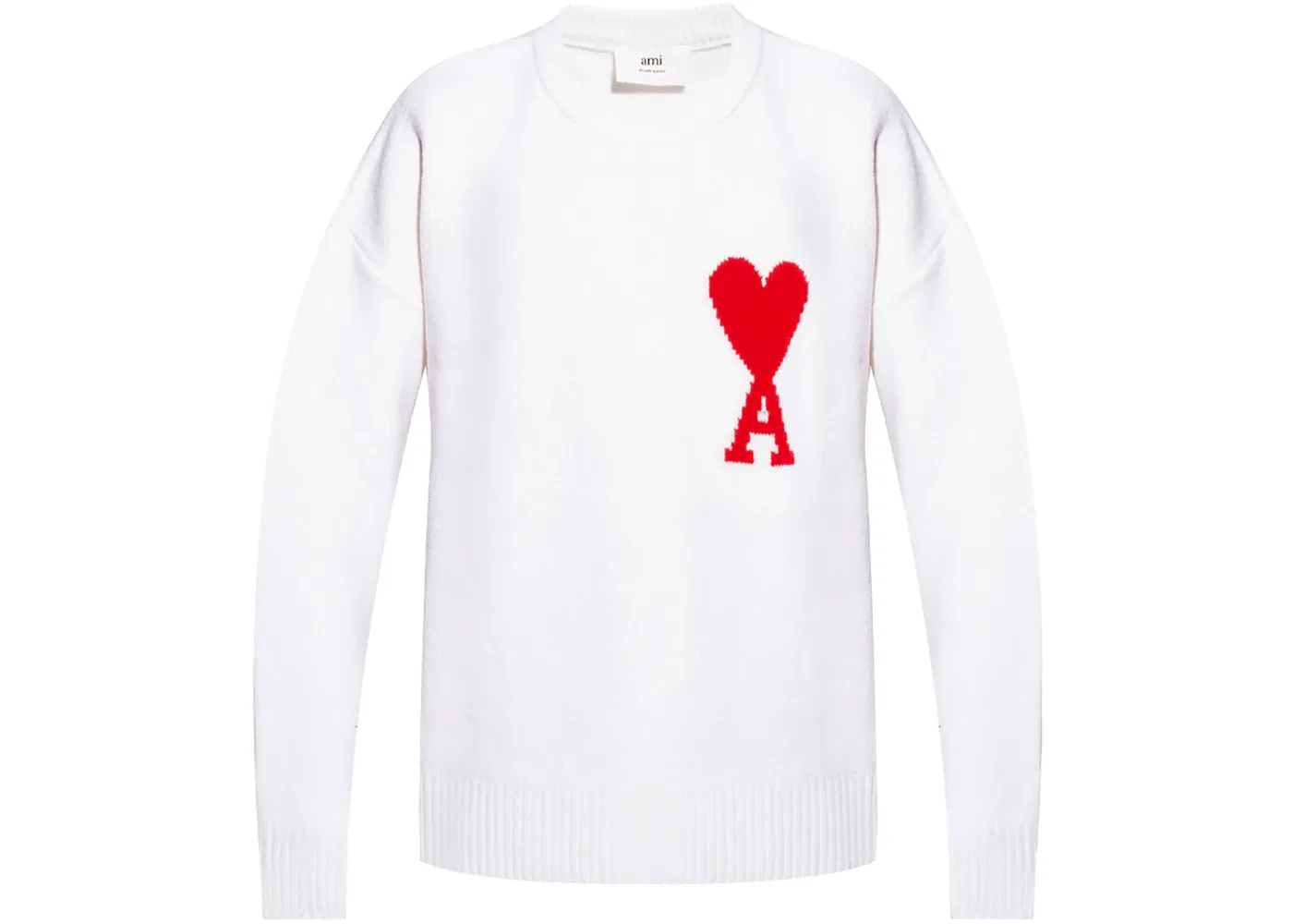 Мужской свитер с круглым вырезом Ami De Coeur Ami Paris, White/Red