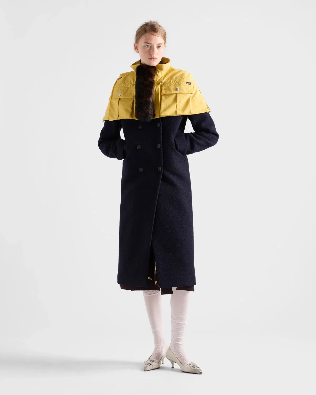 Двубортное пальто мужского кроя Prada, синий — фото 2
