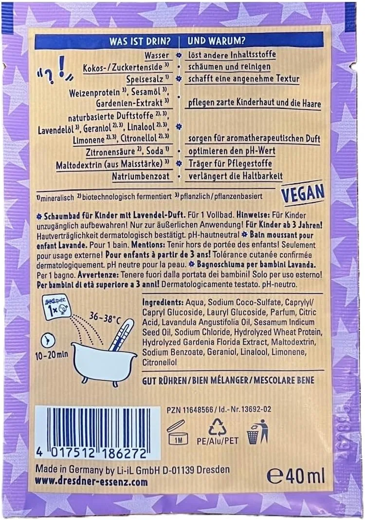 Пена для ванны Dreckspatz Dream Good Lavender, 6x40 мл, Blue Dresdner Essenz — фото 2