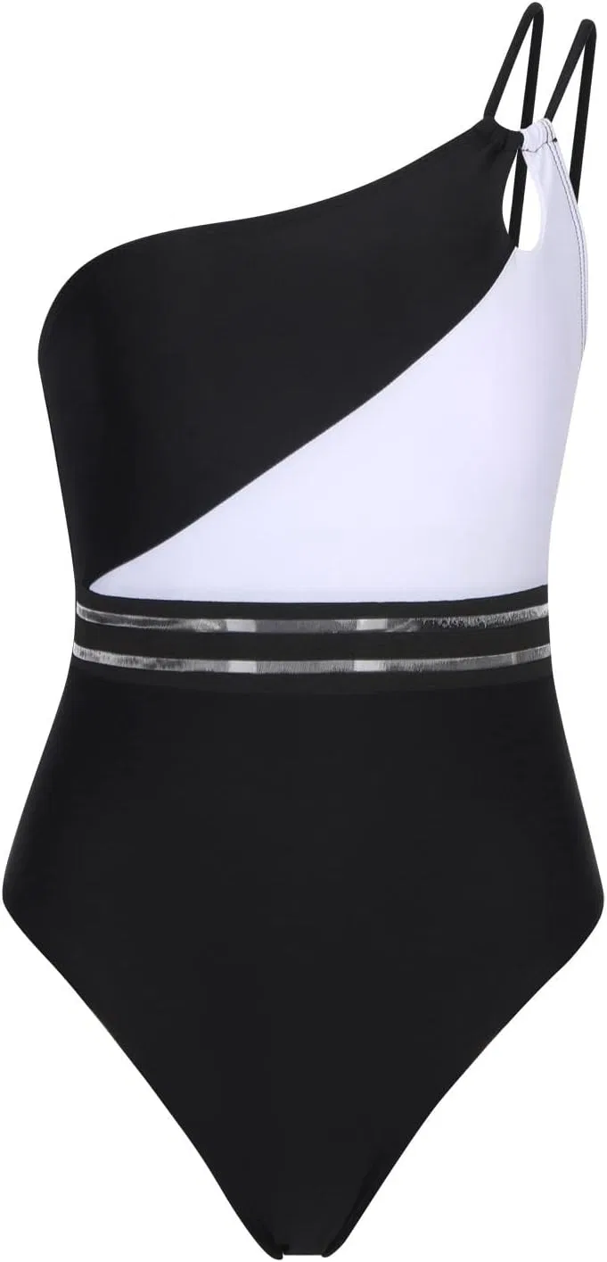 Женский слитный купальник слимминг принтованный Black — фото 3