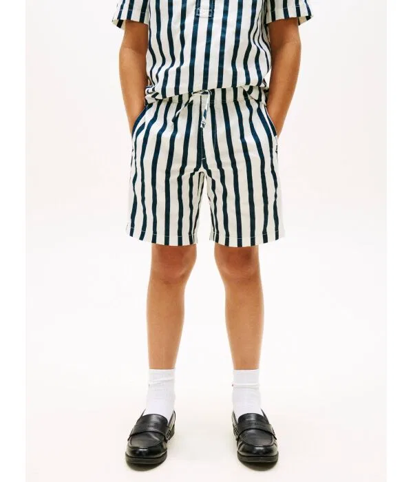 Детские шорты из льна Relaxed Fit Tommy Hilfiger, Blu Marino