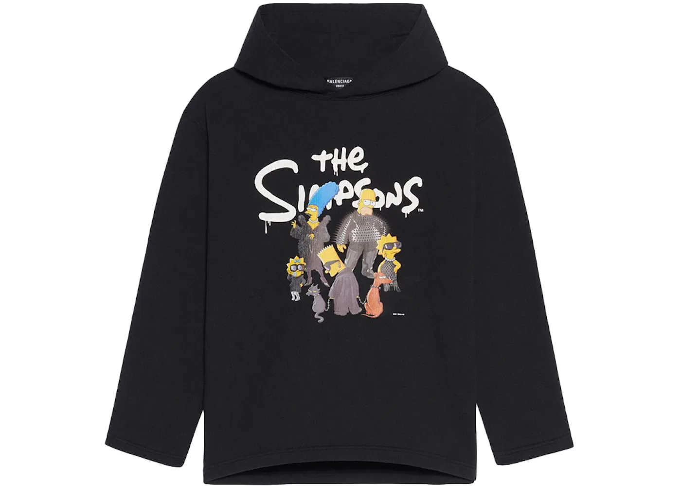 Женский худи с принтом Balenciaga x The Simpsons, Black