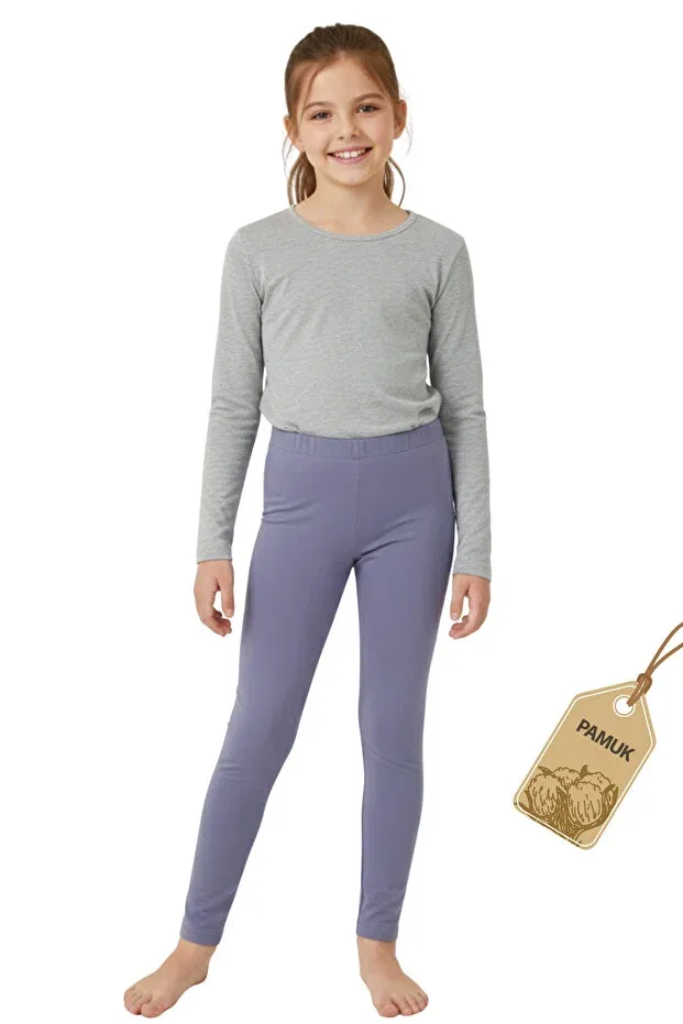 Детские леггинсы для девочек хлопковые Basics Twoo Kids, Lilac — фото 4