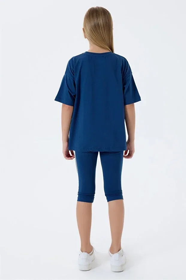 Детские леггинсы для девочек хлопковые U.S. Polo Assn., Navy Blue — фото 4