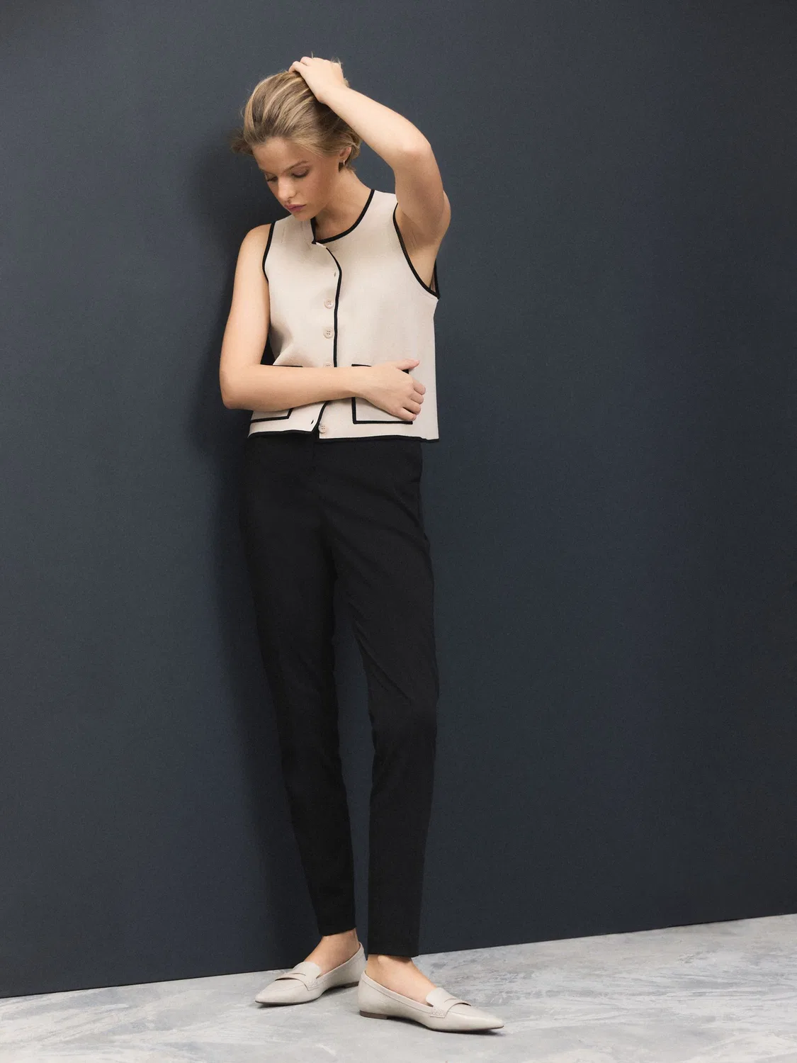 Брюки зауженные Black Skinny Tailored Trousers Next, черные — фото 2
