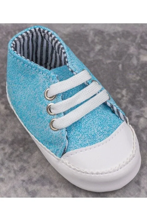 Детские пинетки для новорожденных из экокожи Oscar Baby, Turquoise — фото 2