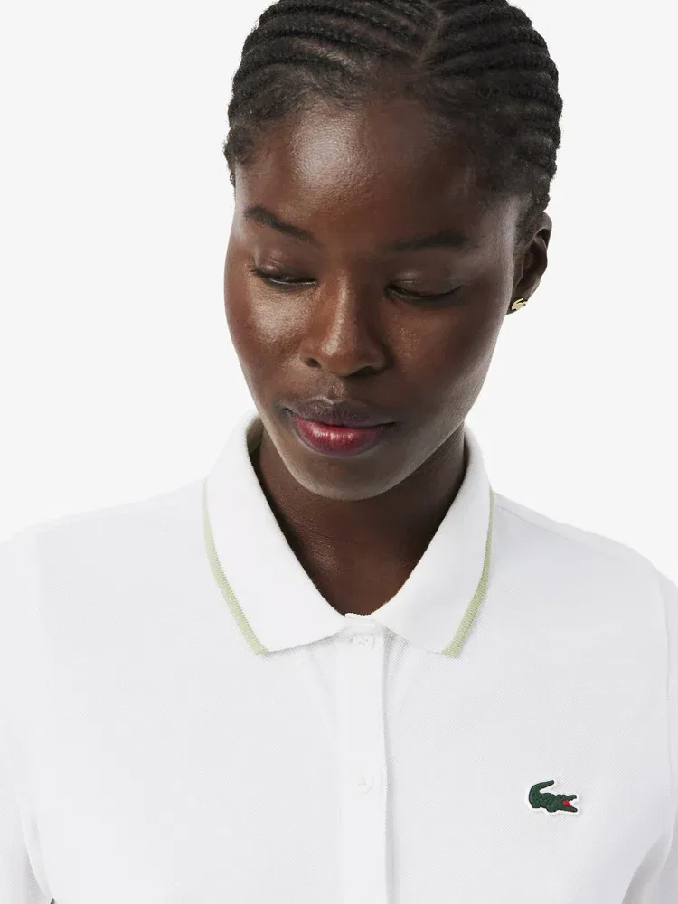 Футболка поло LACOSTE White, женская, для гольфа и повседневной носки — фото 2