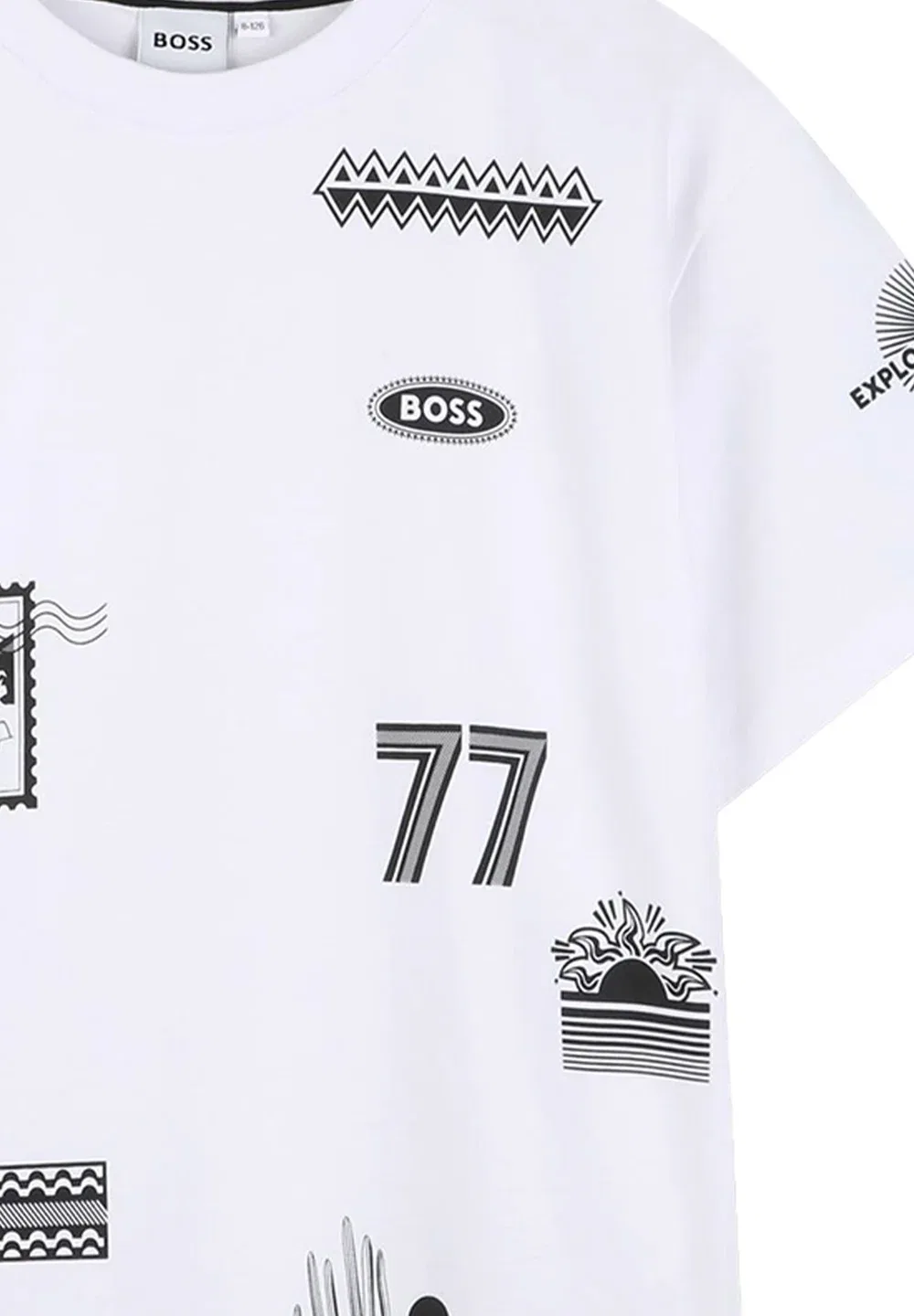 Футболка с принтом Boss Kidswear, Bianco — фото 3
