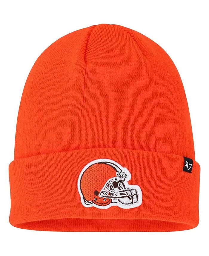 

Мужская оранжевая вязаная шапка Cleveland Browns Primary с манжетами '47 Brand