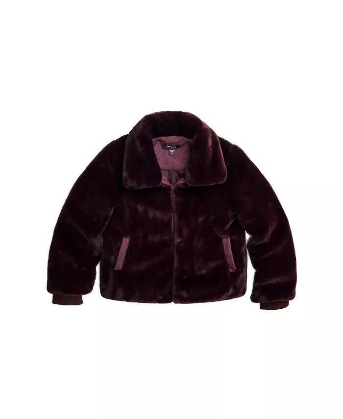 

Бордовое пальто из искусственного меха Child Gary FW23 Imoga Collection, красный