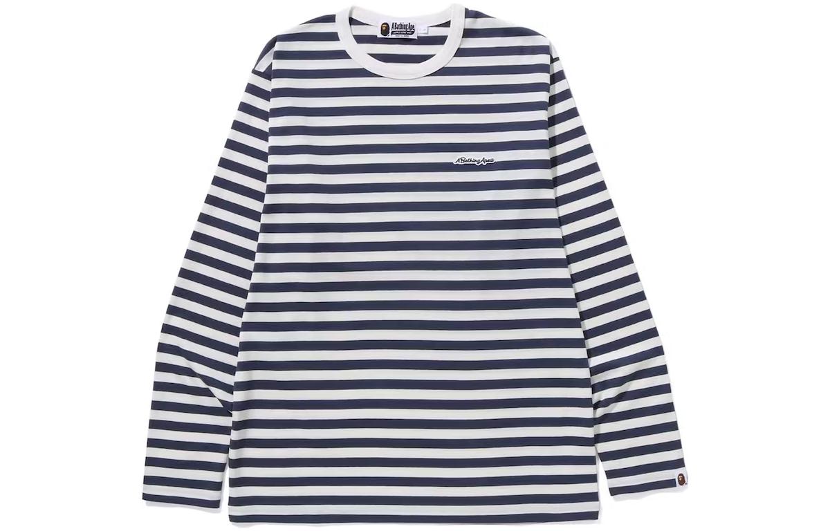 

Футболка Bape Hoop с длинными рукавами A BATHING APE, морской синий