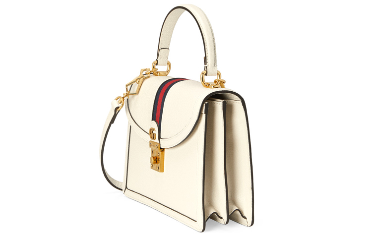 GUCCI Сумка через плечо Ophidia из кожи маленькая женская белая — фото 2
