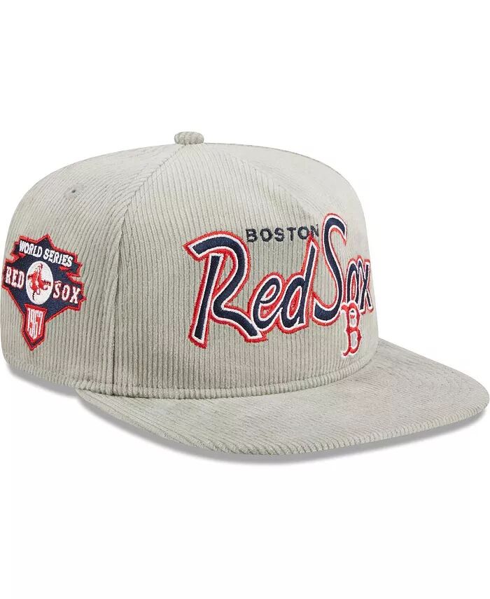 

Мужская серая вельветовая кепка для гольфа Boston Red Sox с регулируемой головкой New Era